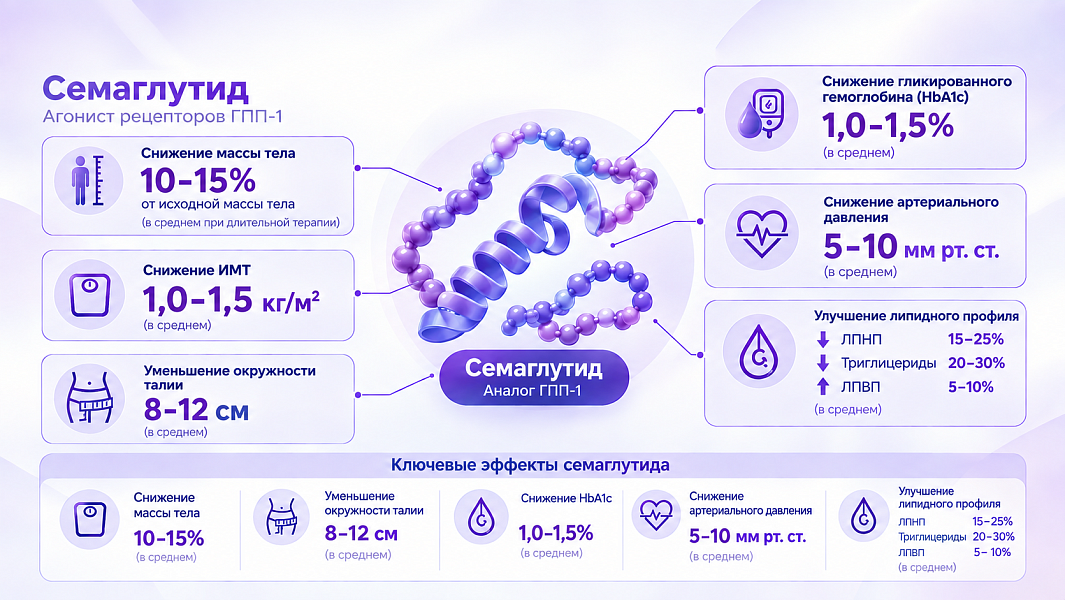 Семаглутид в комплексной терапии пациента с ожирением и ХСНсФВ