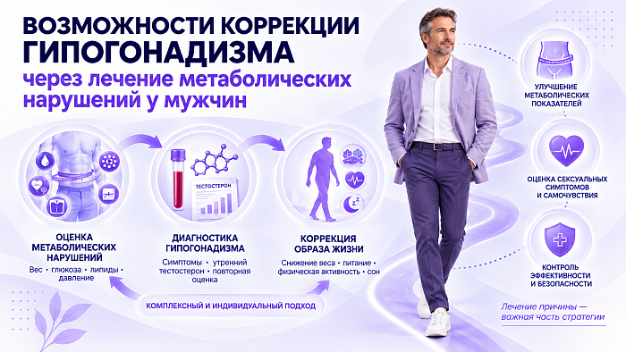 Возможности коррекции гипогонадизма путем лечения метаболических нарушений у мужчин 